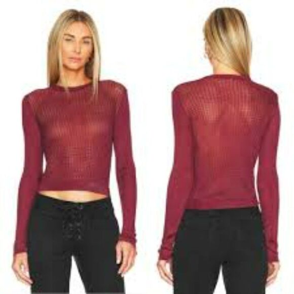 Free People H2O Crew Pullover Raw Garnet Size XS NWT - Picture 1 of 5